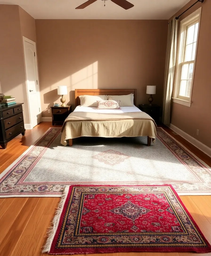 20 Bedroom Refresh Ideas That'll Transform Your Space on a Budget (You Won't Believe #12!) - 6. Layer Rugs